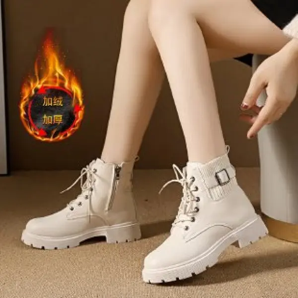 New Boots Women's British-Style Super Popular Leather Boots for Fried Street
