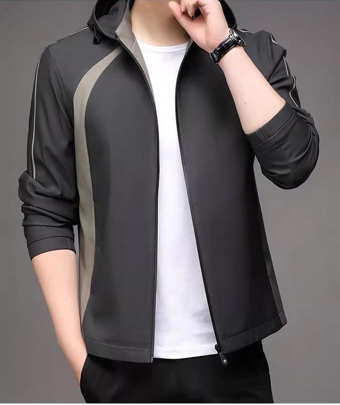 áo khoác dù nam nón thao rời 2 lớp phối màu vàng gường Menswear Jacket thông thường có thể giặt máy áo khoác & áo choàng aokhoac nam