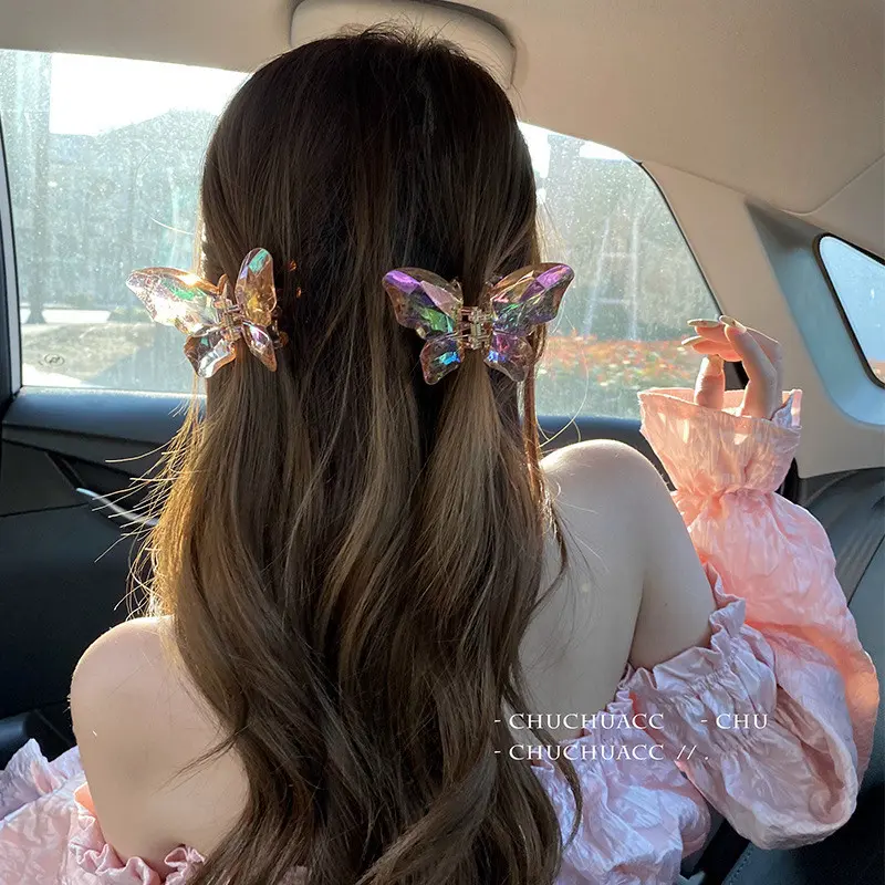 JEPITAN RAMBUT JUMBO MODEL KUPU KUPU GLOSSY CRYSTAL / JEDAI SALON KOREAN BUTTERFLY 7