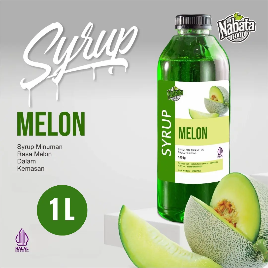 Nabata Food Sirup Melon 1Liter I Syrup Melon Botol