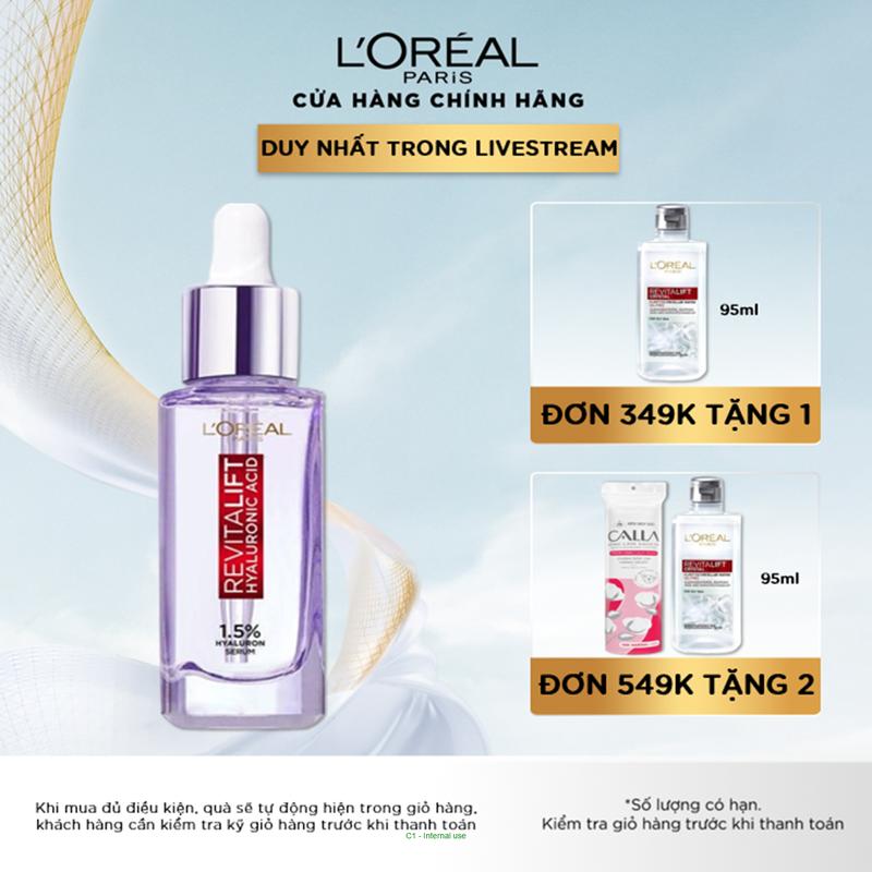 Serum dưỡng cấp ẩm, căng mướt da Revitalift 1.5% Hyaluronic Acid L'oreal Paris Serum 30ml Skincare Làm Đẹp Da Dưỡng Ẩm Da