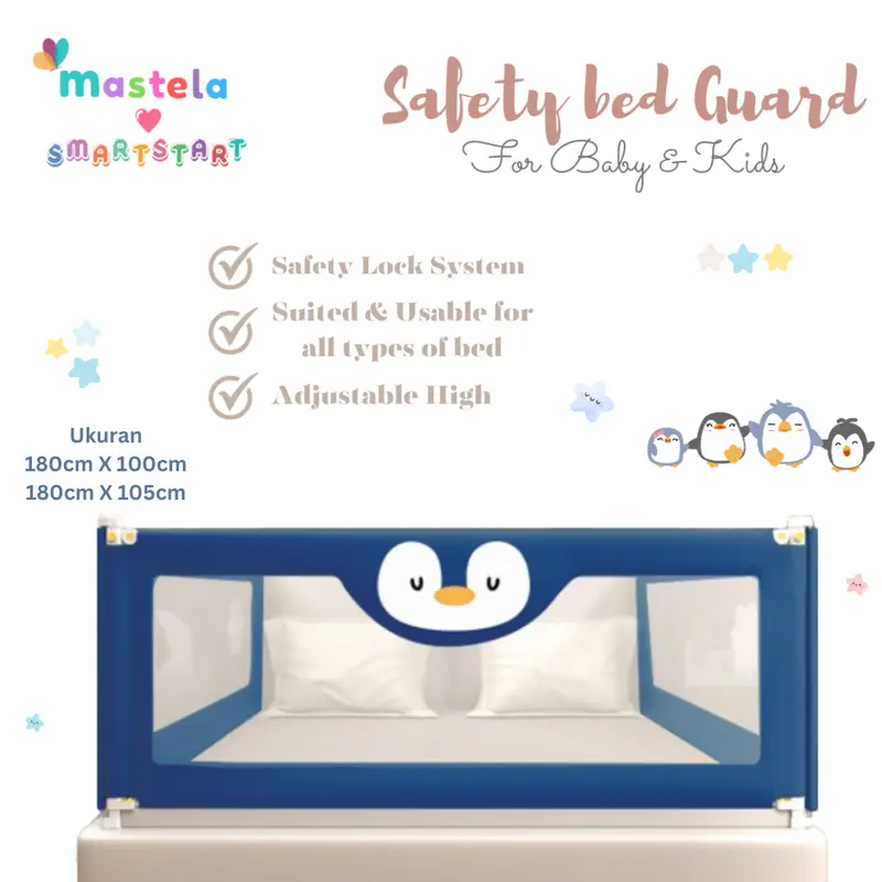 MASTELA Baby Bed Rail Safety Guard Bed Guard Rail Fence Pagar Pembatas Pengaman Pagar Kasur Bayi 8