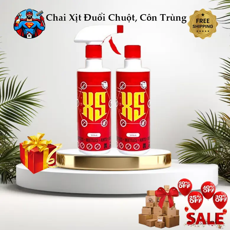 Bình xịt đuổi chuột, côn trùng XS trong ôtô - Dung dịch Chiết Xuất Thảo Mộc, xuất xứ Thái Lan dung tích 500ML 1