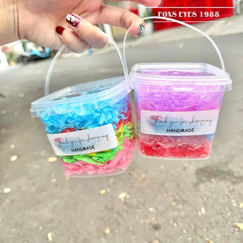 Xô 70gr Dây Cột Tóc Thái Dẻo Dùng 1 Lần Có Quai Không Đứt Không Đau Tóc Dễ Thương nhiều Màu Sắc 3