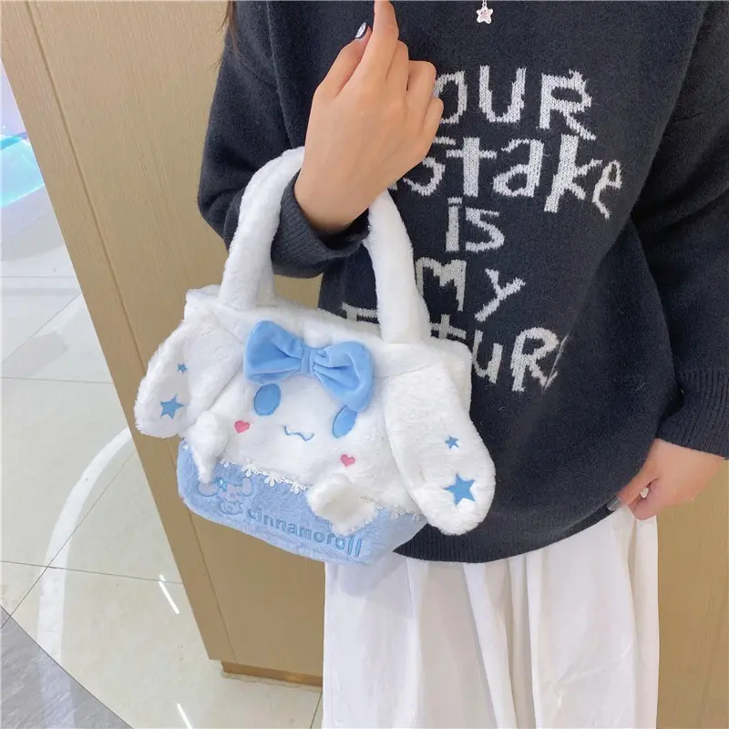 Túi Nhồi Bông Sanrio, Có Cinnamoroll, Melody, Kuromi, Dành Cho Nữ, Túi Tote Túi Xách, Túi Đeo Vai, Thời Trang, túi Messenger Nữ, Thích Hợp Làm Quà Tặng Bé Gái Bag Da 5