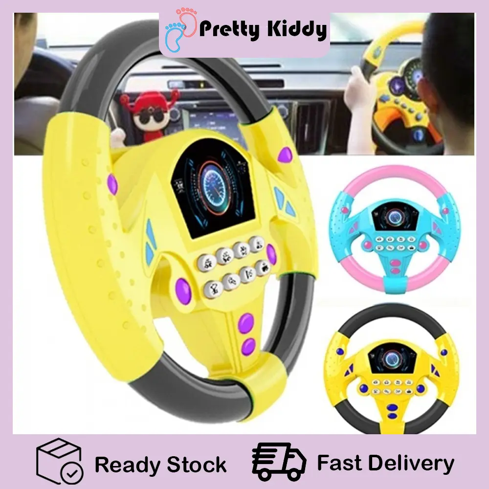 【Sound Recognise】Kids Steering Driving Toy Back Seat Car Steering Wheel Toys Car Game Toy for Kids Mainan - KX1702 Children Plastic Baby Educational Entertainment Musical Mic