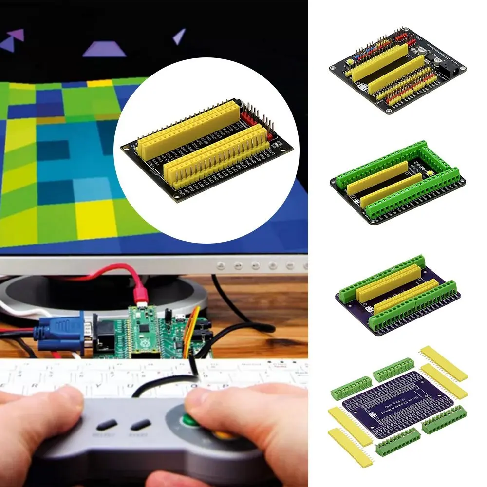 zenffen NEW 40pin GPIO Breakout Extender 3.3V/5V Male Female Pin DIY Expansion Board with Switch 3mm Spacing Programmable Board for Raspberry Pi Development Board