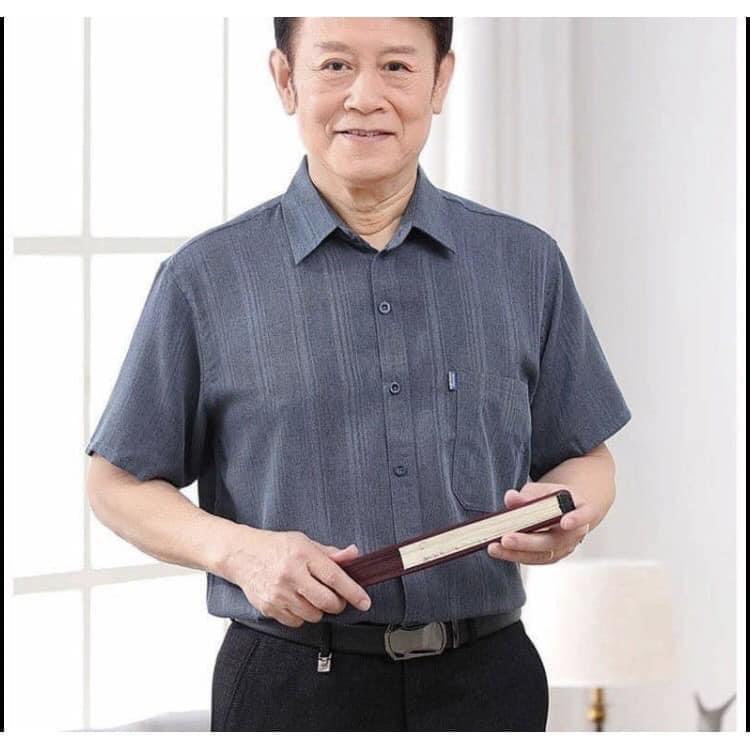 Product Introduction of Áo sơ mi cho bố trung niên tay ngắn , chất đũi mềm mại 8