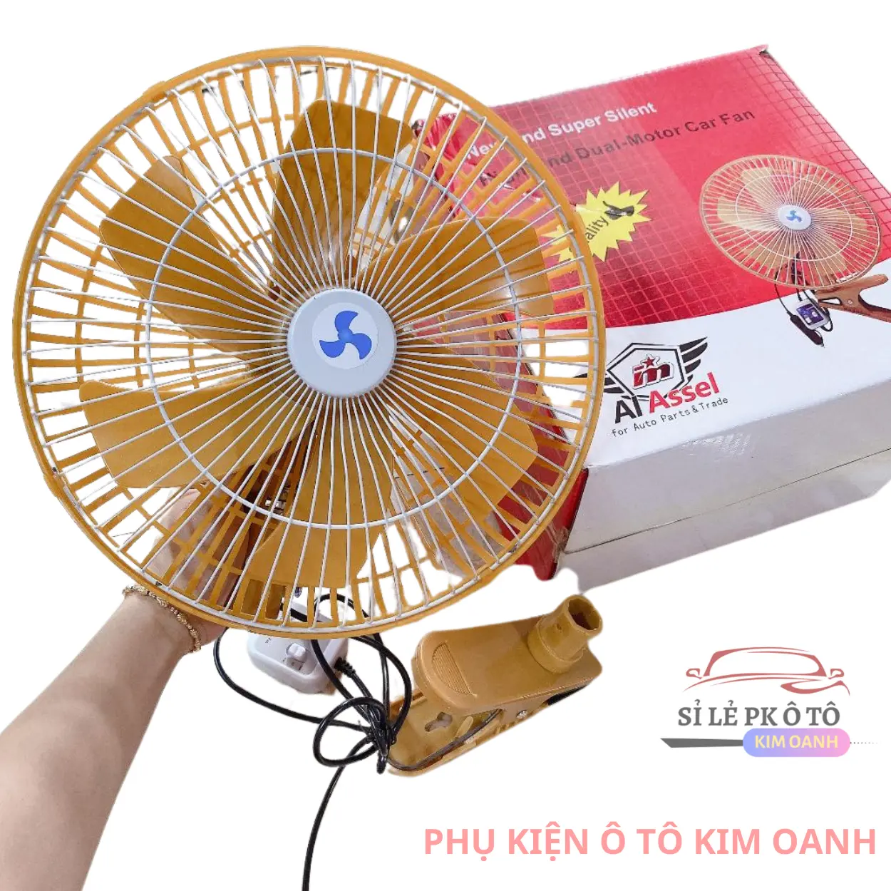Quạt kẹp trên ô tô đường kính 28cm sử dụng điện 12V-24V