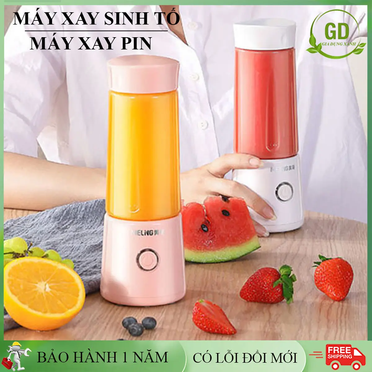 Máy xay sinh tố đa năng mini sạc pin cầm tay, máy xay hoa quả cầm tay nhỏ gọn tiện lợi. Bảo hành 12 tháng toàn quốc, đổi mới 7 ngày nếu lỗi.