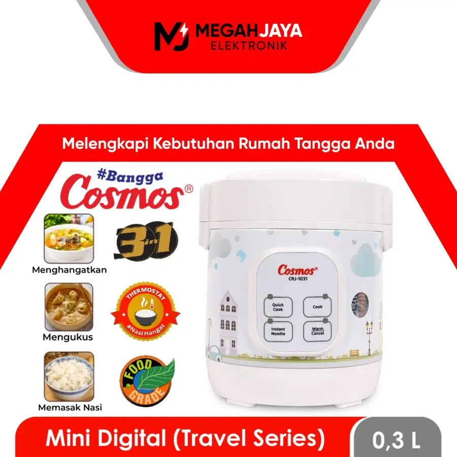 [COD] COSMOS RICE COOKER TRAVEL / MAGIC COM CRJ1031 / CRJ 1031 / CRJ-1031 (0,3 LITER) GARANSI RESMI