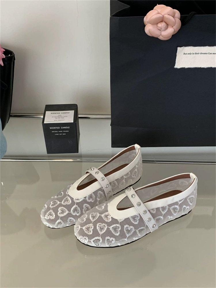 Product Introduction of Flat Shoes for Women Round Toe Mesh Soft Sole Slip-On Fashion Mary Jane Shoes Sizes 35-40 21