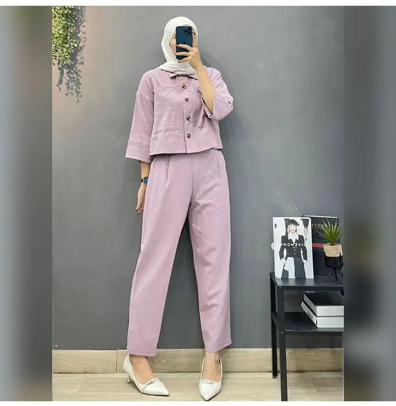 Dera one set / Setelan celanan dan atasan model crop top 4