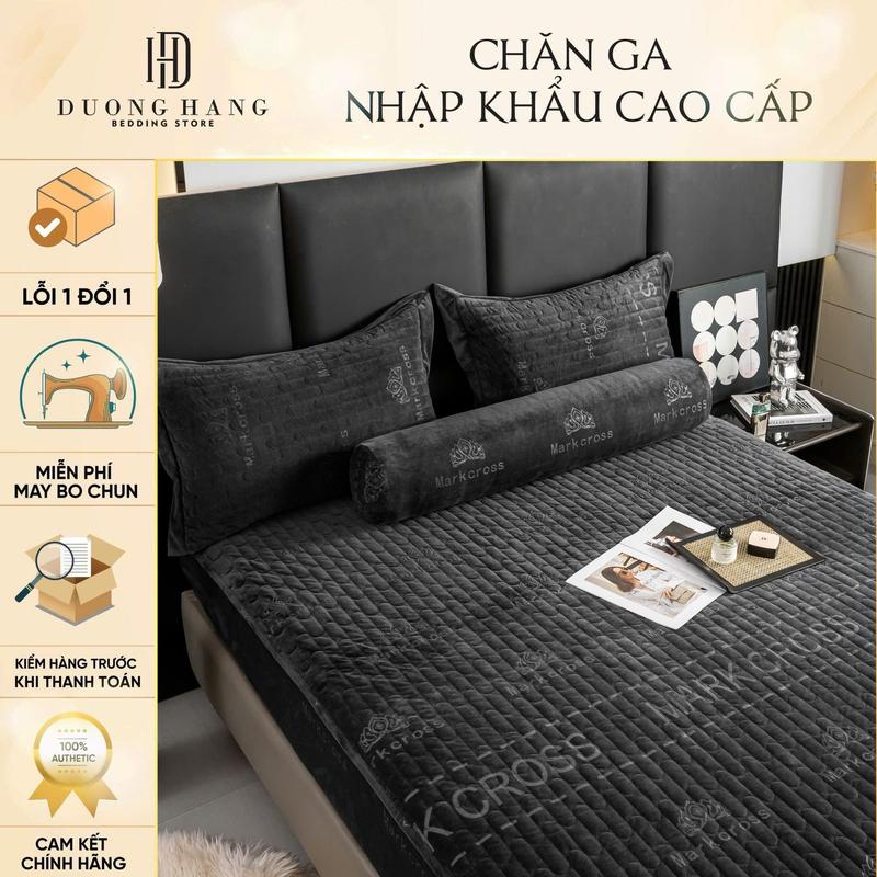 MARKJACOB & MARKCROSS - Ga Gối Nỉ Nhung Trần Bông giữ nhiệt cực ấm Mùa Đông 2024 (kèm vỏ ôm - không chăn)