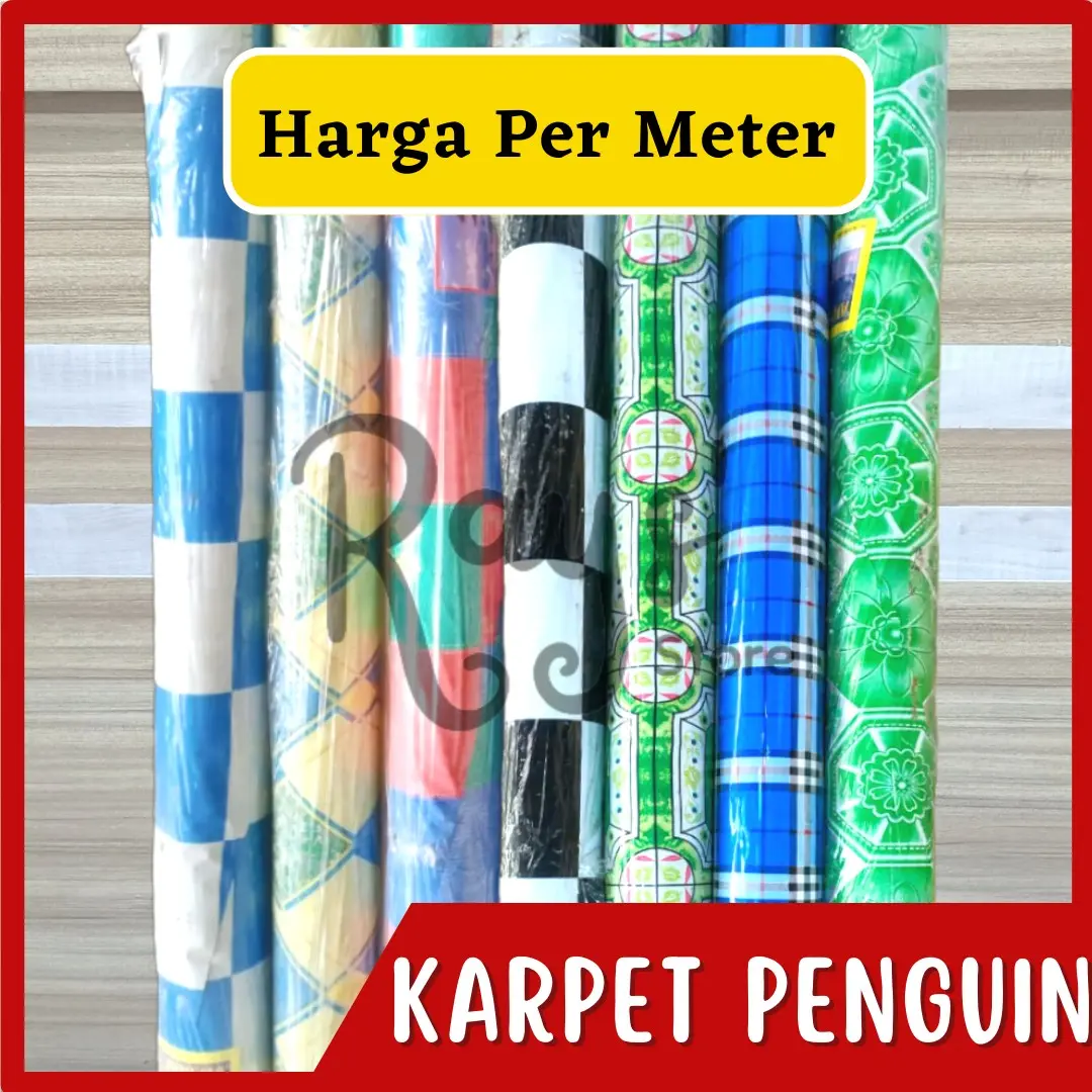Karpet Lantai Meteran Penguin Sakura Perlak Lantai Plastik Taplak Alas Meja Motif Kayu Bunga Dekorasi Dinding Rumah viral