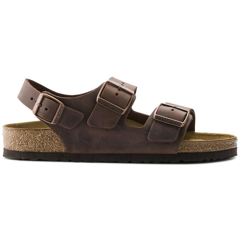 Birkenstock Men Sandals Women Back/Ankle-Strap Milano Oiled Leather Sandals 6