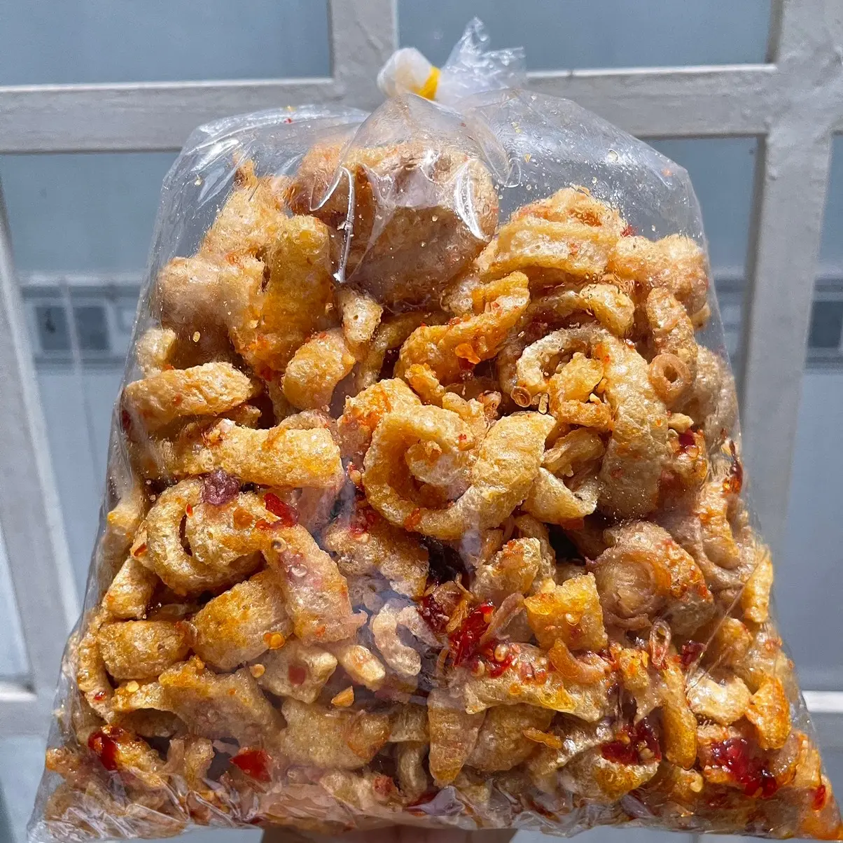 Bịch 500g Da heo chiên nước mắm tỏi ớt cay