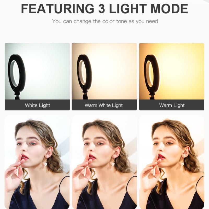 USB Powered Laptop Selfie Ring Light, 1 Set Selfie Fill Light with Tripod Stand, Fill Light for Makeup Video Photography, Live Streaming & Distance Learning 3