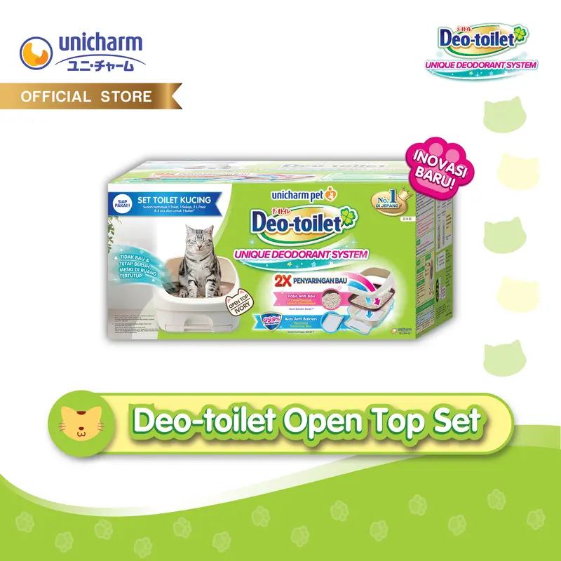 Unicharm Pet - Deo Toilet Kucing Open Top Set - Ivory 0