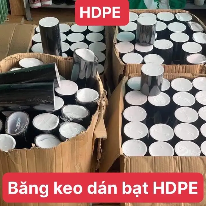 Băng keo dán bạt HDPE, Băng keo vá bạt rách thủng- dán được dưới nước