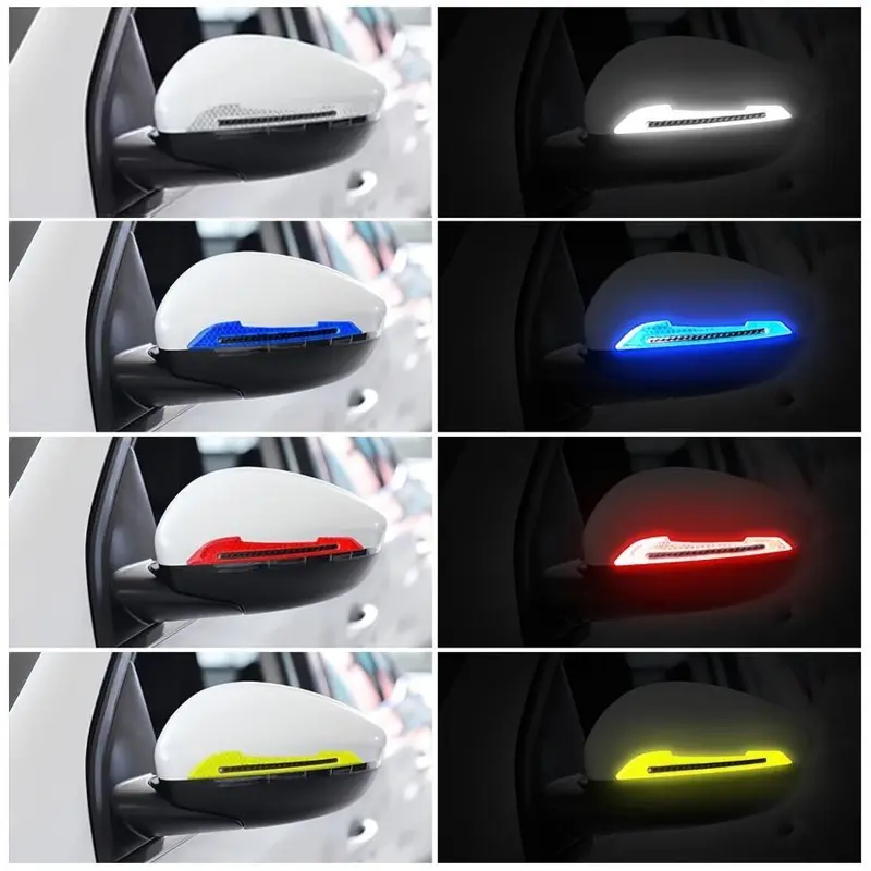 Car Rearview Mirror Reflective Sticker, Car Rearview Mirror Warning Sticker, Universal Anti-Collision Car Exterior Accessories, Vehicle, Decal, Decoration 2