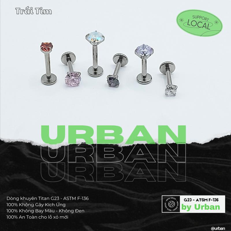 [1 CHIẾC] [XỎ] Khuyên Tai TITAN G23 ASTM F136 ĐÁ TRÒN Unisex Cá Tính Không Gỉ Không Ngứa Không Bay Màu urban AN TOÀN CHO LỖ XỎ MỚI Nam