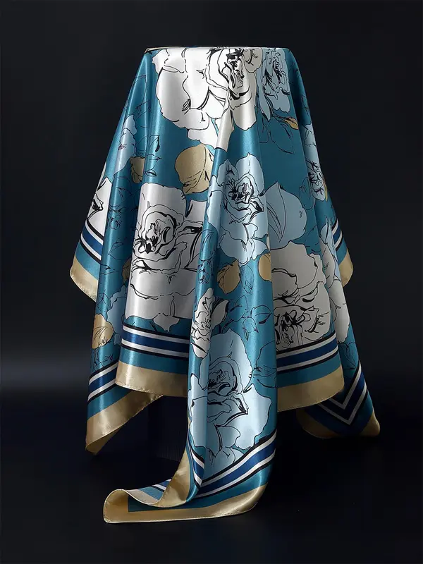 Floral Print Head Scarf, Fashionable Soft Comfortable Shawl for Daily Wear, Casual Versatile Scarf for Women & Men 6