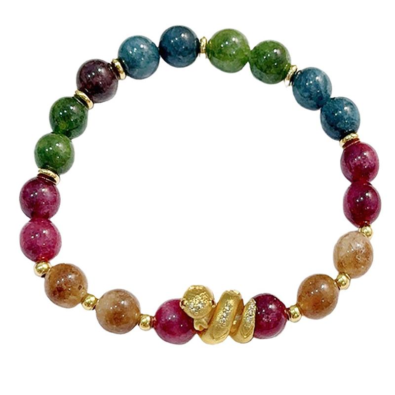 Fashion Natural Color Tourmaline  Bracelets Women's Light Luxury  Snake Beaded Bracelet Birthday Party  Gift 5