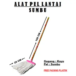 PEL LANTAI SUMBU GAGANG KAYU PANJANG 100 CM MOP GAGANG MURAH KAIN AWET SERAP AIR TINGGI FREE PACKING PLASTIK