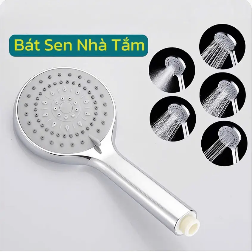Bát Sen Nhà Tắm 5 Chế Độ Nhựa ABS Cao Cấp Mạ Crom Tăng Áp Nhẹ - Tiết Kiệm Nước ( BS10 )