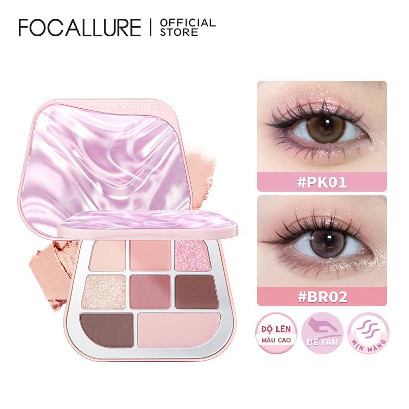 【voucher 10k Bảng phấn mắt FOCALLURE 9.6g / 1 PC Sắc tố cao Dưỡng ẩm Chống nhòe Phấn mắt chống nước lâu trôi