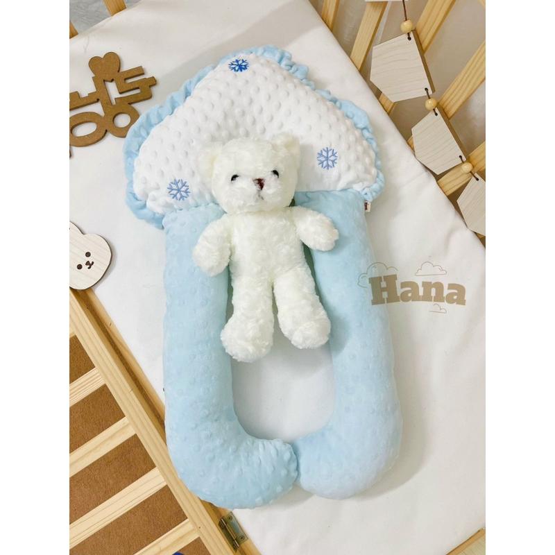 Gối chữ U Hàn chống bẹt đầu, cho bé ngủ ngon êm ái, mềm mại 2xmart 5