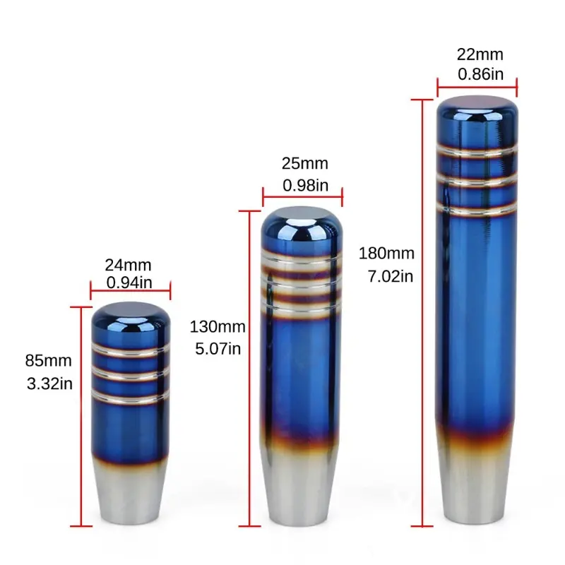 Universal Gear Shift knob Head Burnt Blue Manual Suspended Auto 9 cm 18 cm Aluminum Alloy Gear Lever