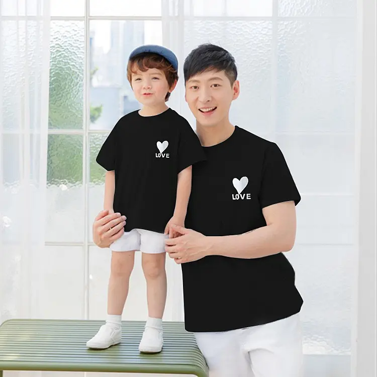 Áo Thun Gia Đình Bố Mẹ Bé In Logo Trái Tim Love In Decal Hàn Quốc Cao Cấp Áo Phông Gia Đình 1