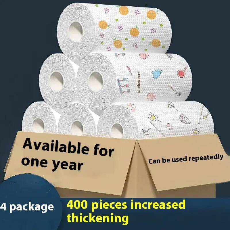 Lazy absorbs water thickens kitchen paper, dry and wet dual-use, non greasy disposable lazy man's cloth