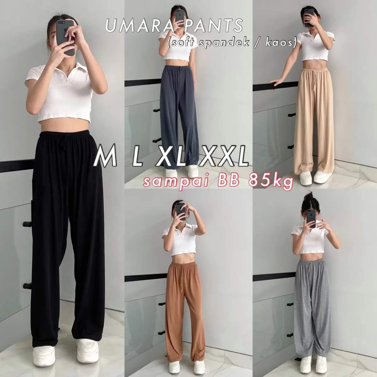 Umara Pants Soft Spandek / Loose Pants M L XL XXL dasar regular
