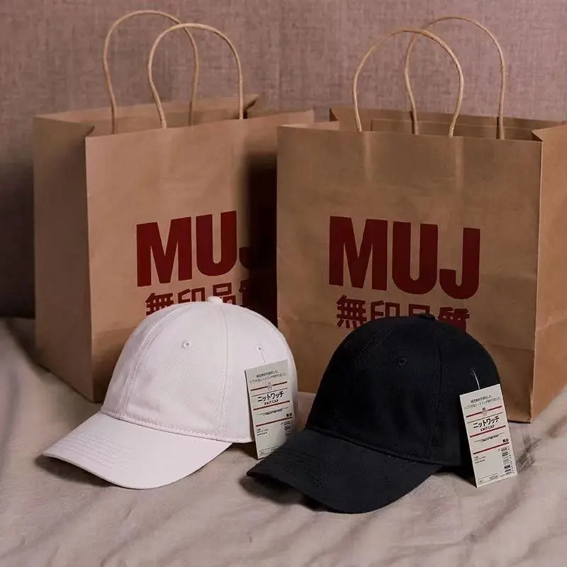 [8776 People Collection] Purchasing Agency MUJI Duckbill Cap for Women Korean Version Soft Top Baseball Cap Solid Color Face Slimming Hard Top Casual Ins Hat for Men ruffle  hat  lady trucker  cap
