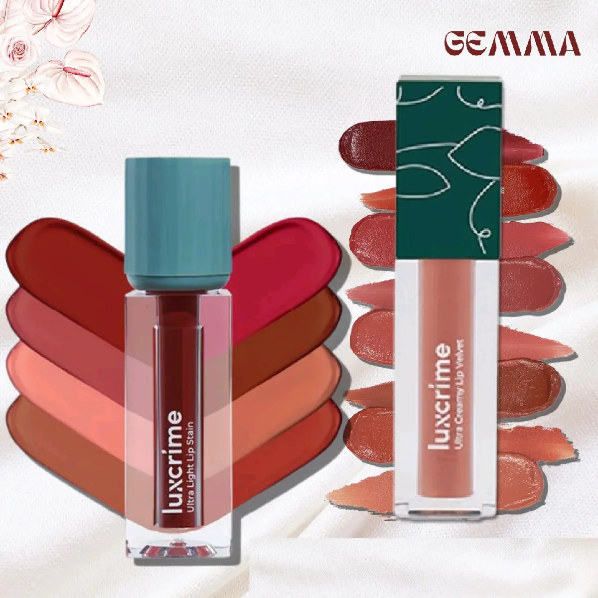 NEW PACKAGING READY - LUXCRIME ULTRA LIGHT LIP STAIN LIP TINT - ULTRA CREAMY LIP VELVET X MONICA AMADEA
