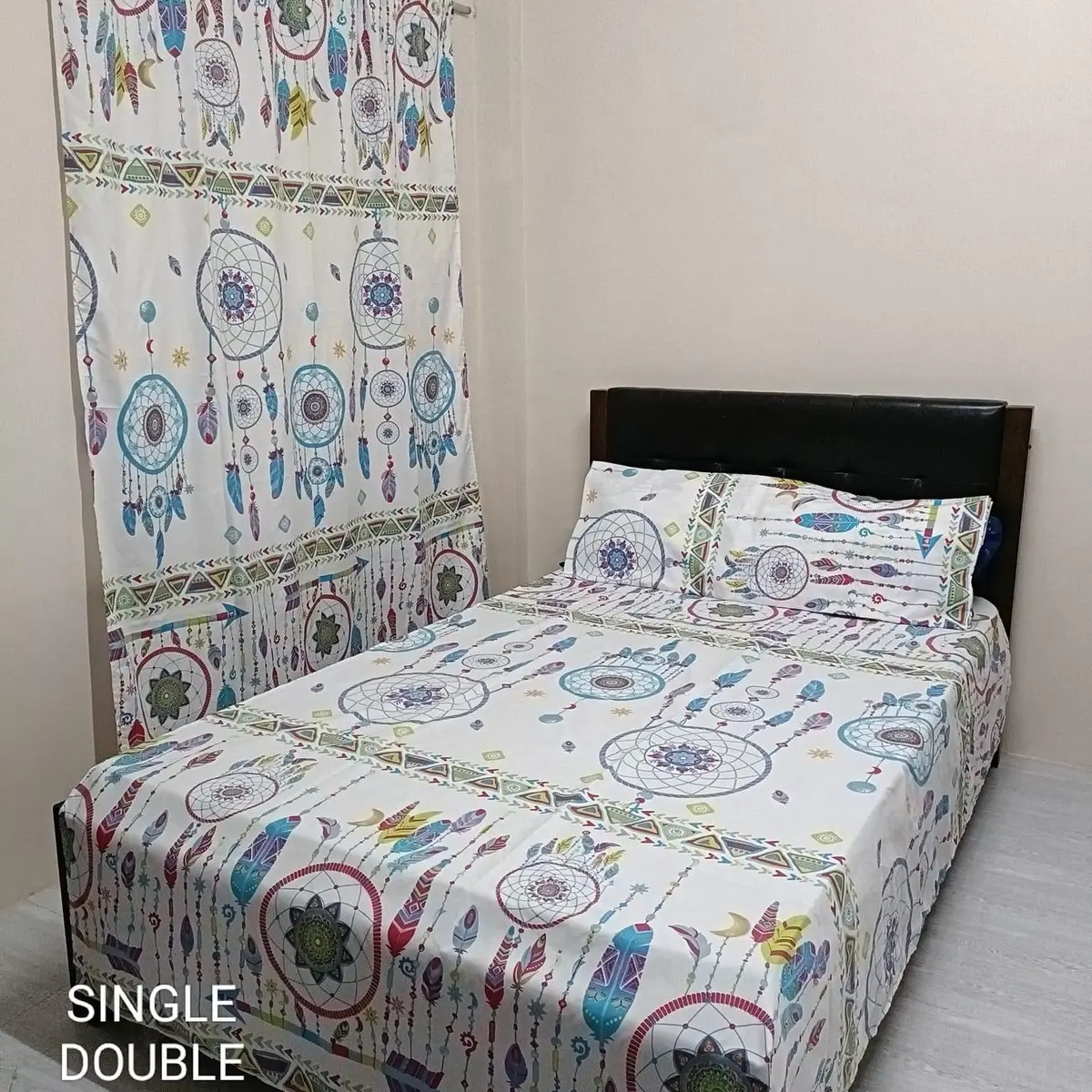 FULLY GARTERIZED Dreamcatcher White PREM. CANADIAN COTTON BEDSHEET SET