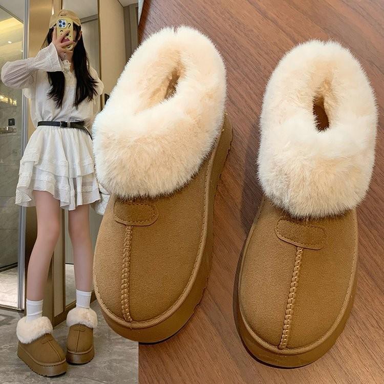 Giày Nữ Độn Đế Da Lộn Cổ Lông G53 Mẫu Mới Hót Hít Nhất Năm Nay Shoes Boot Bốt Jean
