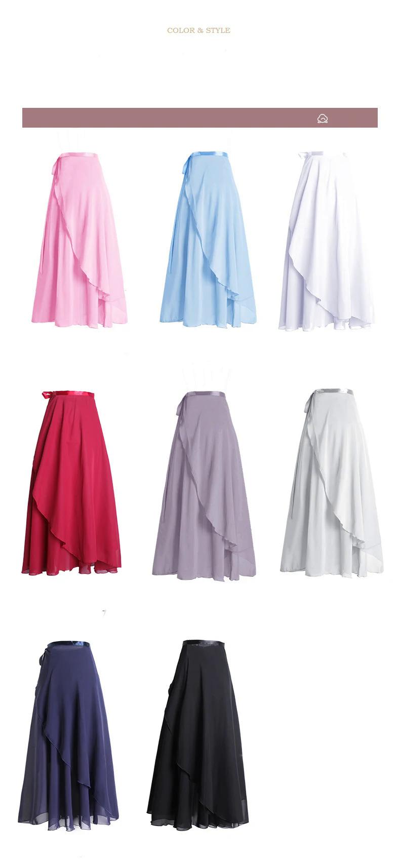 Product Introduction of Ballet Skirts Women Long Chiffon Dance Skirt Fairy Chiffon Long Ballet Tutu Dress Dance Costumes Tie Up Dress 5