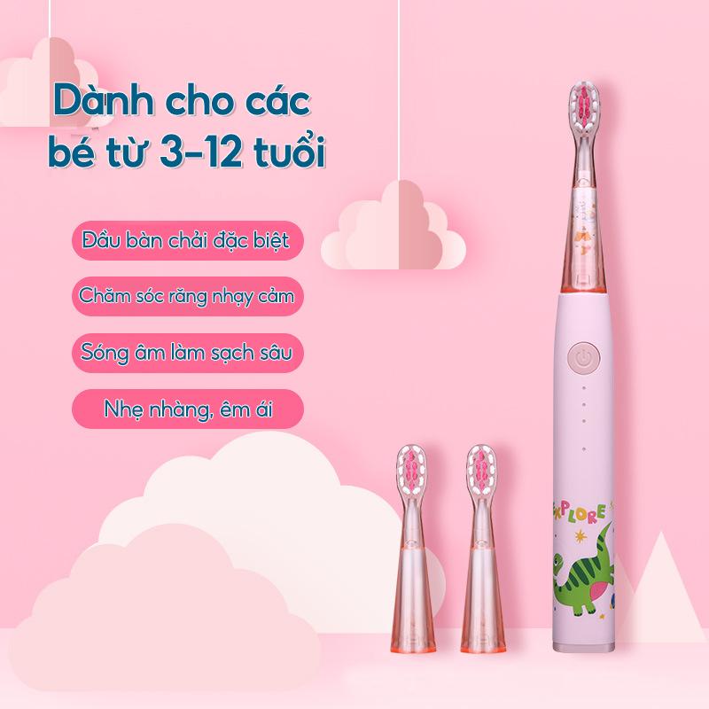 Bàn chải điện trẻ em treVi Kids đầu lông bàn chải mềm mại an toàn cho bé [BẢO HÀNH 12 THÁNG] + Qùa tặng bí mất bàn  chải banchai  dien 7