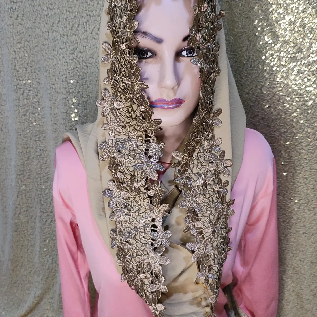 HIJAB INSTAN CERRUTY CRINGKLE CREAM TUA Muslim Crinkle Ceruty Kerudung