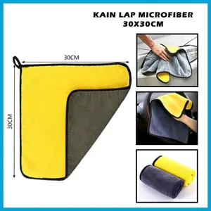 Kain Lap Microfiber Serbaguna 30x30cm 2 Sisi Halus Multifungsi