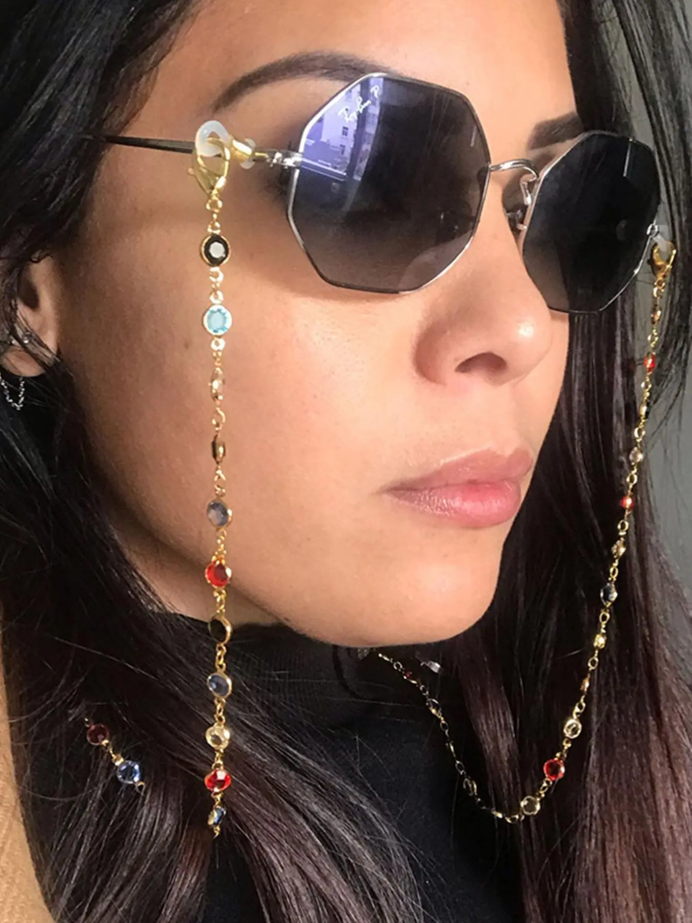 Fashionable Rhinestone Decorated Glasses Chain, Boho Style Anti-lost & Anti-slip Glasses Lanyard, Glasses Holder Strap for Women & Girls