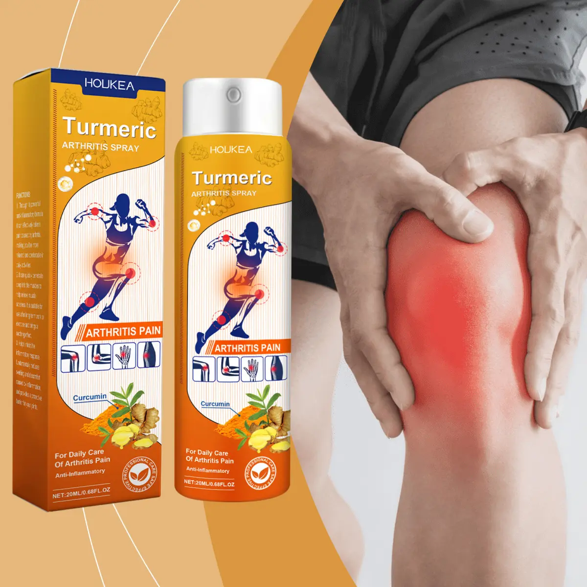 Xịt Chăm Sóc Khớp Nghệ, Dưỡng Ẩm Cho Khớp Cơ Thể, Mát Xa Nhẹ Nhàng, Thành Phần Từ Bên Ngoài, Xịt