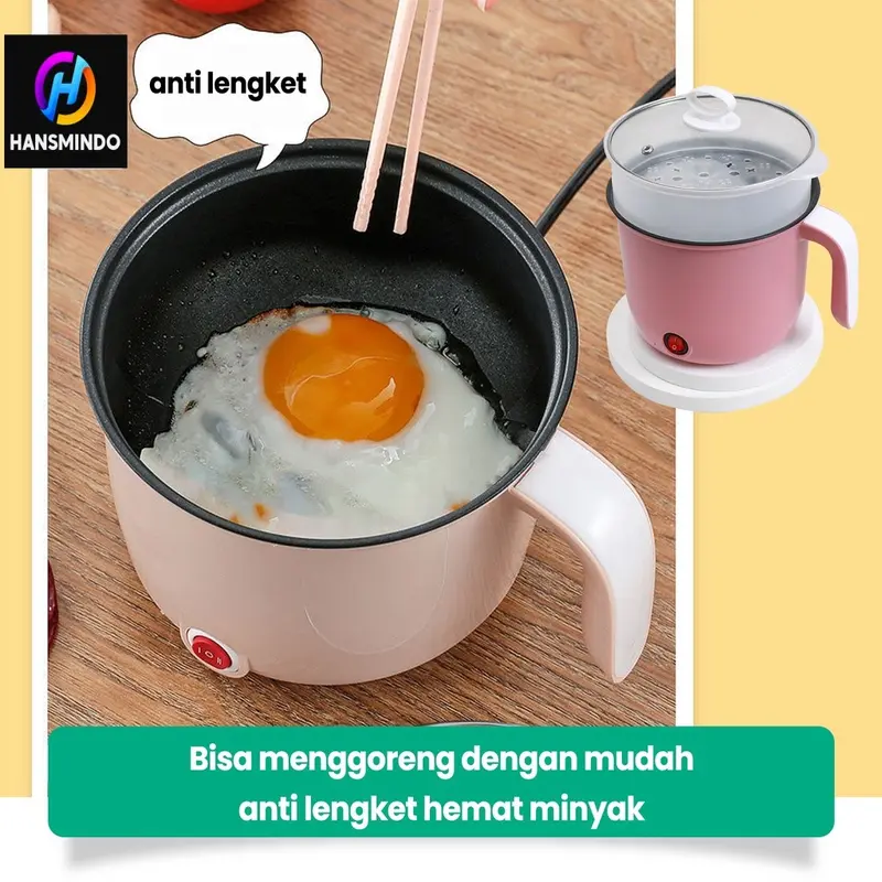 Panci Listrik Serbaguna / Panci Elektrik Multifungsi 1.8 L / Elektrik Cooker Free Kukusan/ Panci Multigungsi, untuk Menggoreng, Merebus dan Mengukus 5