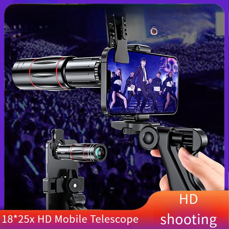 Product Introduction of Cross-Border Wholesale Mobile Phone Monocular Telescope 18x External Telephoto Lens Outdoor Photography HD Telephoto Lens Clip Smartphone Camera Cellphone 3