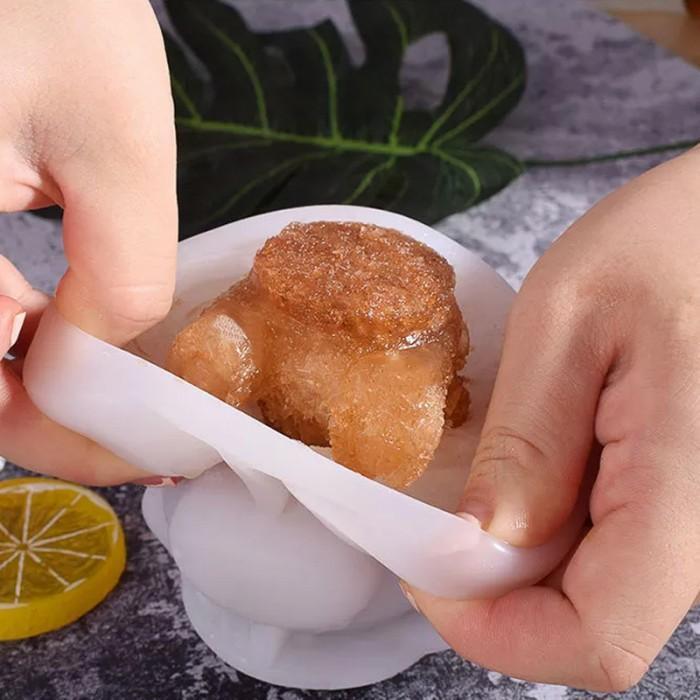 Cetakan Silikon 3D Bentuk Beruang Serbaguna Cetakan Es Batu Little Bear Ice Tray Cetakan Ice Cream Cetakan Jelly Cetakan Cetakan Kue Silicon Kitchenware 2