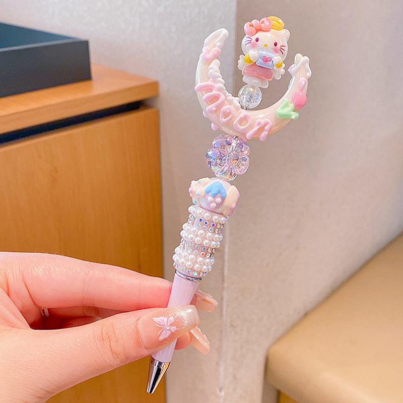 Product Introduction of Sanrio Bead String Pen Kawaii Hello Kitty Cinnamoroll Cute Cartoon DIY Pen Pompompurin Kuromi My Melody Stationery Birthday Gift 21